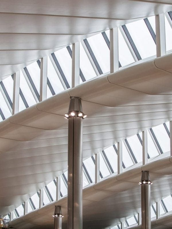 Heathrow, Terminal 2, roof architecture, January 2014.