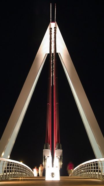 Suspension bridge on the A-6 in Madrid